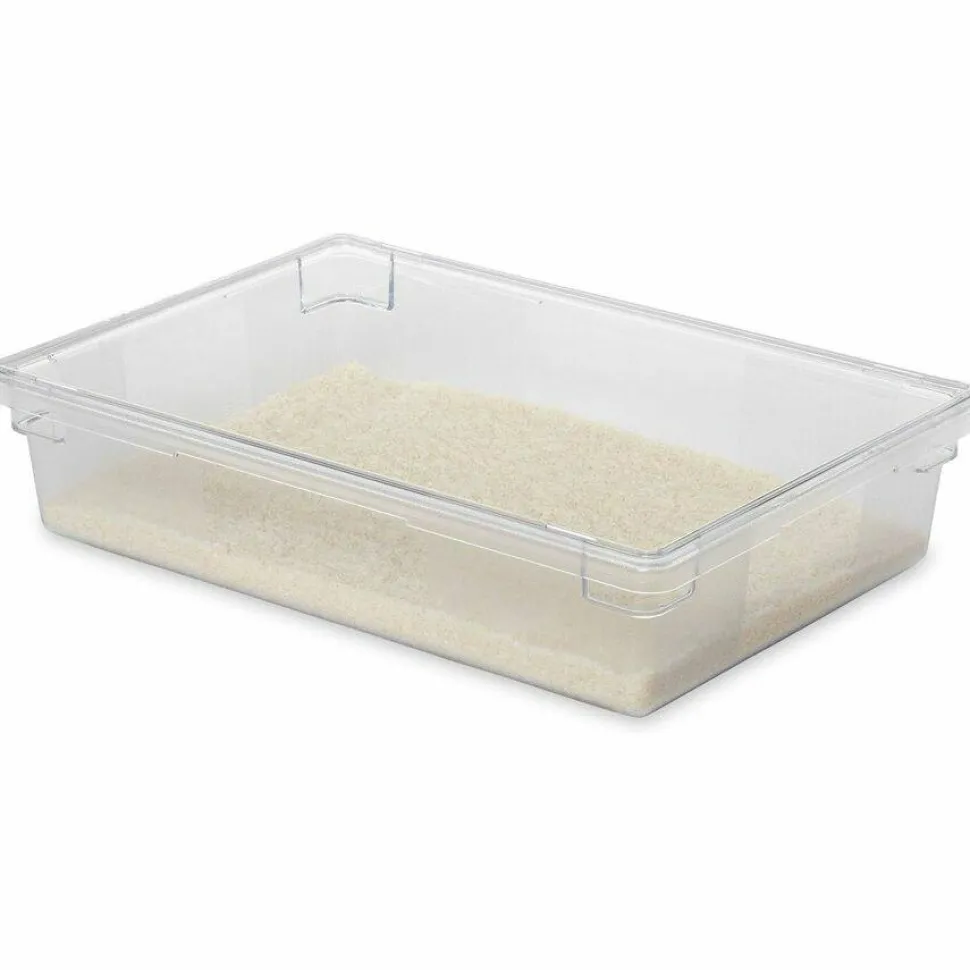 Rubbermaid Commercial Food/Tote Boxes, 8.5 gal, 26 x 18 x 6, Clear, Plastic