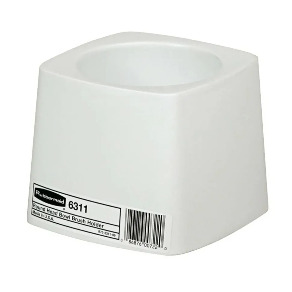 Rubbermaid Commercial-Grade Toilet Bowl Brush Holder, 5" Diameter, White