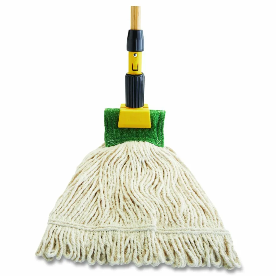Rubbermaid Commercial Gripper Vinyl-Covered Aluminum Mop Handle, 1.13" dia x 60", Gray/Yellow