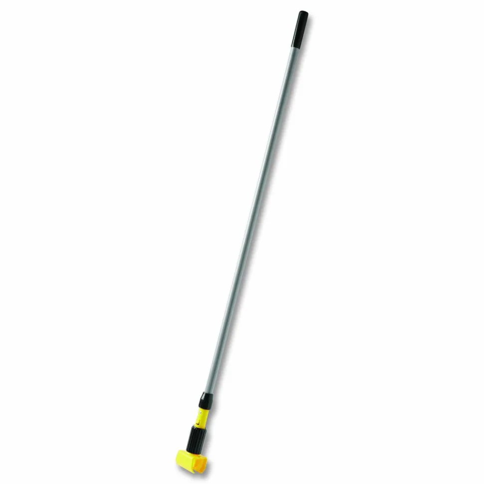 Rubbermaid Commercial Gripper Vinyl-Covered Aluminum Mop Handle, 1.13" dia x 60", Gray/Yellow
