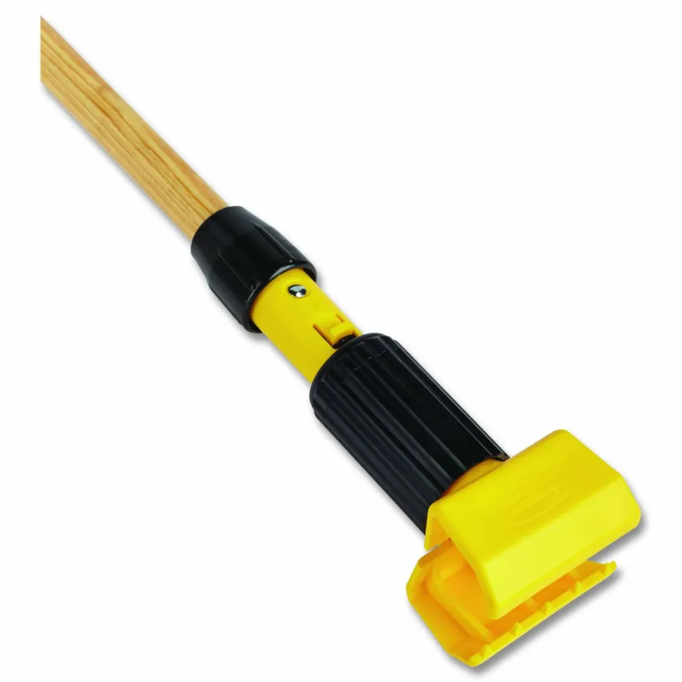 Rubbermaid Commercial Gripper Vinyl-Covered Aluminum Mop Handle, 1.13" dia x 60", Gray/Yellow