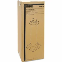 Rubbermaid Commercial GroundsKeeper Tuscan Receptacle, 22.05 gal, 13 dia x 38.38h, Black