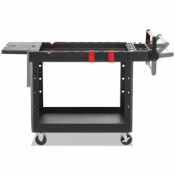 Rubbermaid Commercial Heavy Duty Adaptable Utility Cart, Plastic, 2 Shelves, 500 lb Capacity, 25.2