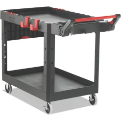 Rubbermaid Commercial Heavy Duty Adaptable Utility Cart, Plastic, 2 Shelves, 500 lb Capacity, 25.2