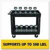 Rubbermaid Commercial Heavy-Duty Flat-Handle Maintenance/Utility Cart, Plastic, 2 Shelves, 500 lb Capacity, 24" x 40" x 31.25", Black
