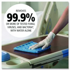 Rubbermaid Commercial HYGEN Microfiber Cleaning Cloths, 16 x 16, Blue, 12/Carton