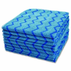 Rubbermaid Commercial HYGEN Microfiber Cleaning Cloths, 16 x 16, Blue, 12/Carton
