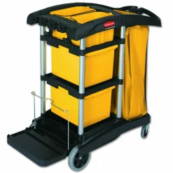 Rubbermaid Commercial HYGEN HYGEN Microfiber Healthcare Cleaning Cart, Plastic, 3 Shelves, 5 Bins, 22