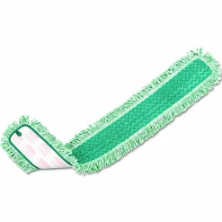 Rubbermaid Commercial HYGEN HYGEN Dust Mop Heads With Fringe, Green, 48", Microfiber
