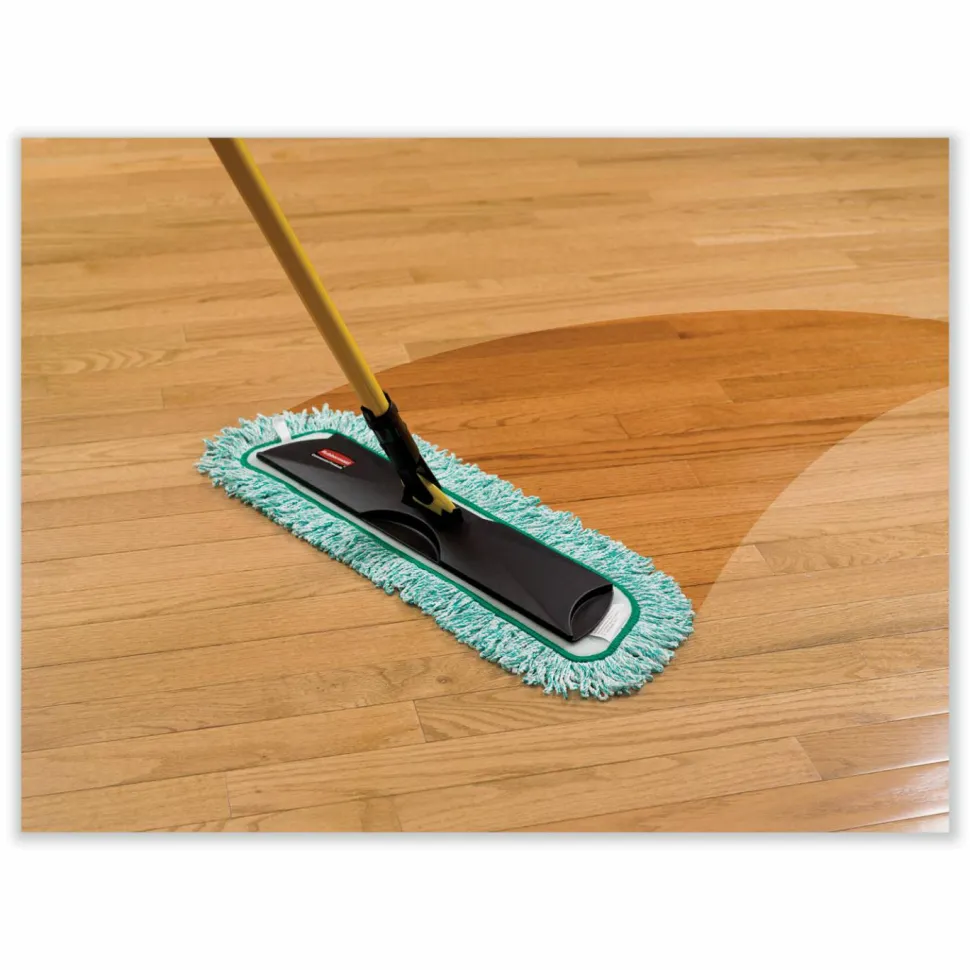 Rubbermaid Commercial HYGEN HYGEN Dust Mop Heads With Fringe, Green, 48", Microfiber