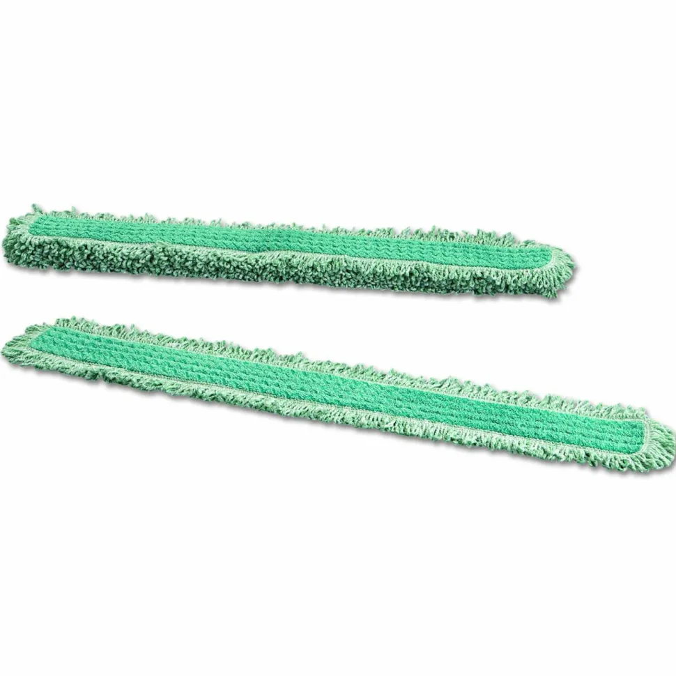 Rubbermaid Commercial HYGEN HYGEN Dust Mop Heads With Fringe, Green, 48", Microfiber