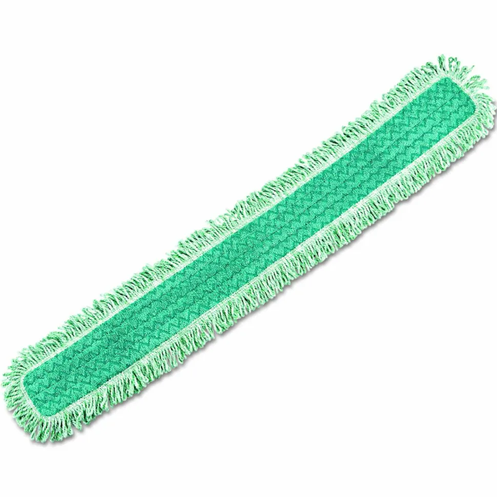 Rubbermaid Commercial HYGEN HYGEN Dust Mop Heads With Fringe, Green, 48", Microfiber