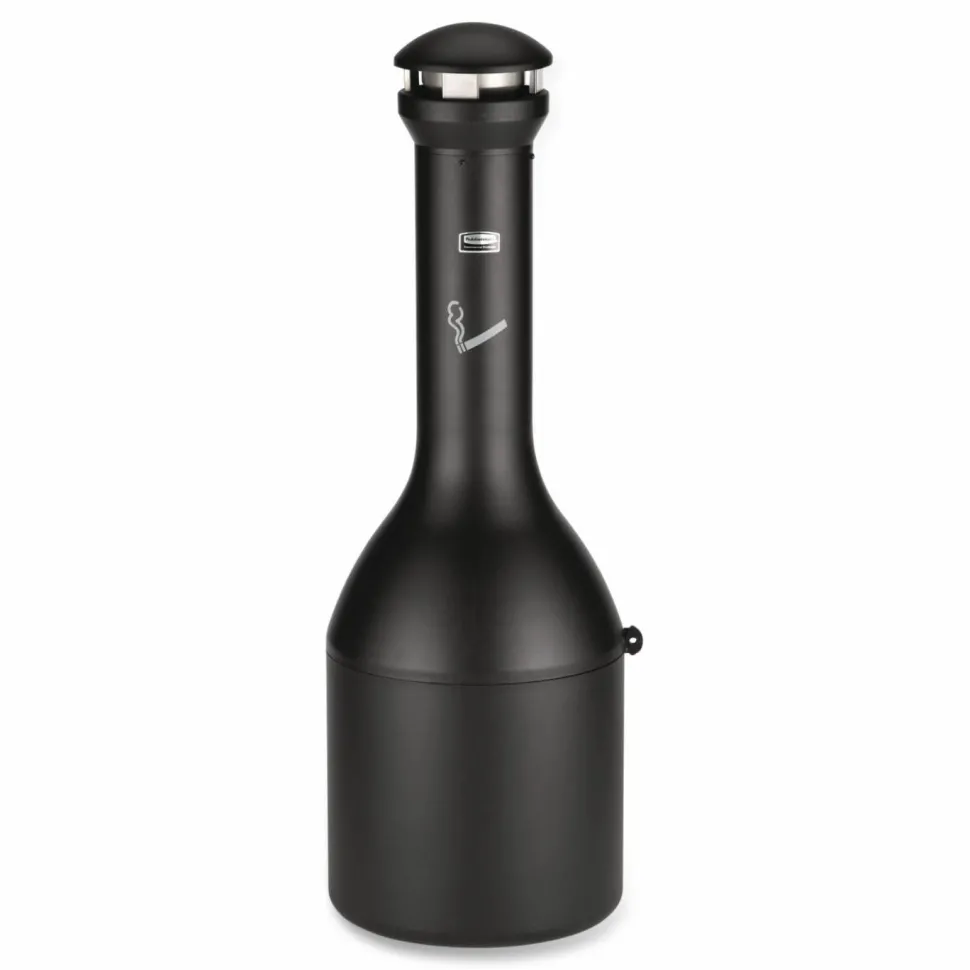 Rubbermaid Commercial Infinity Traditional Smoking Receptacle, 4.1 gal, 13 dia x 39h High, Black