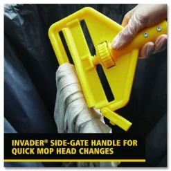 Rubbermaid Commercial Invader Fiberglass Side-Gate Wet-Mop Handle, 54