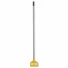 Rubbermaid Commercial Invader Aluminum Side-Gate Wet-Mop Handle, Vinyl Coating, 60", Gray/Yellow