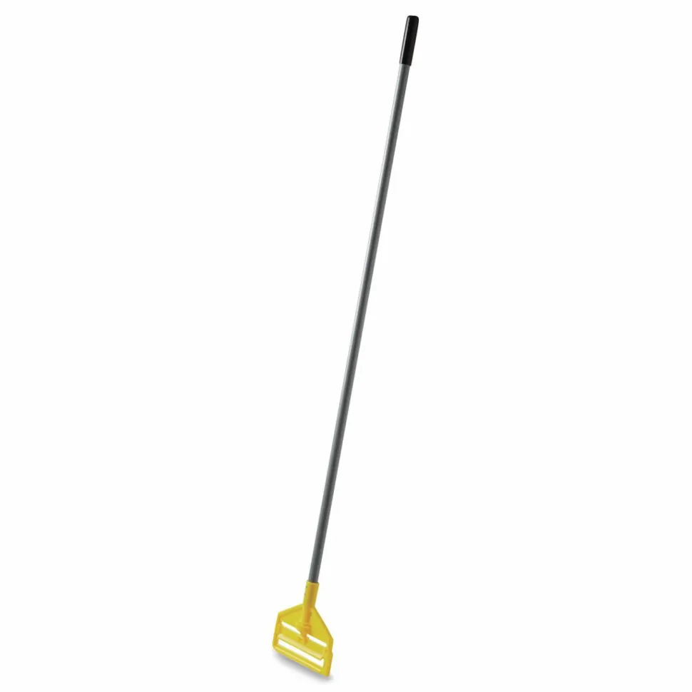 Rubbermaid Commercial Invader Fiberglass Side-Gate Wet-Mop Handle, 60", Gray/Yellow