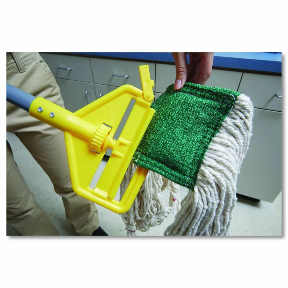 Rubbermaid Commercial Invader Fiberglass Side-Gate Wet-Mop Handle, 60", Gray/Yellow