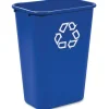 Rubbermaid Commercial Large Recycling Wastebasket - 10.31 gal Capacity - Rectangular - Sturdy - 19.9" x 11"- Plastic - Blue - 12 / Carton