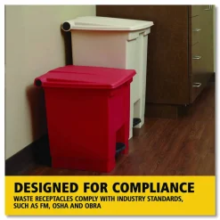 Rubbermaid Commercial Legacy Step-On Receptacle, 23 gal, Polyethylene, Beige