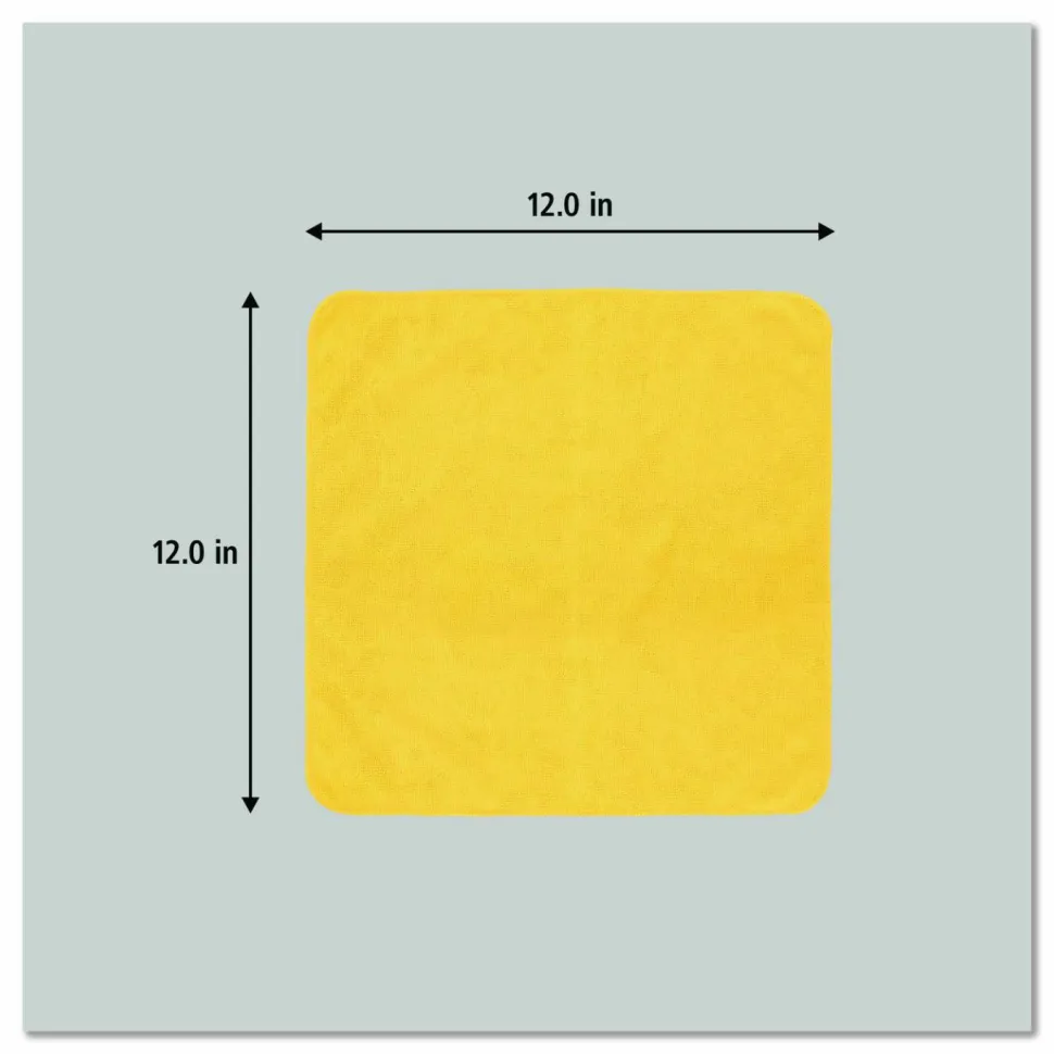 Rubbermaid Commercial Light Commercial Microfiber Cleaning Cloths, 12 x 12, Yellow, 24/Pack