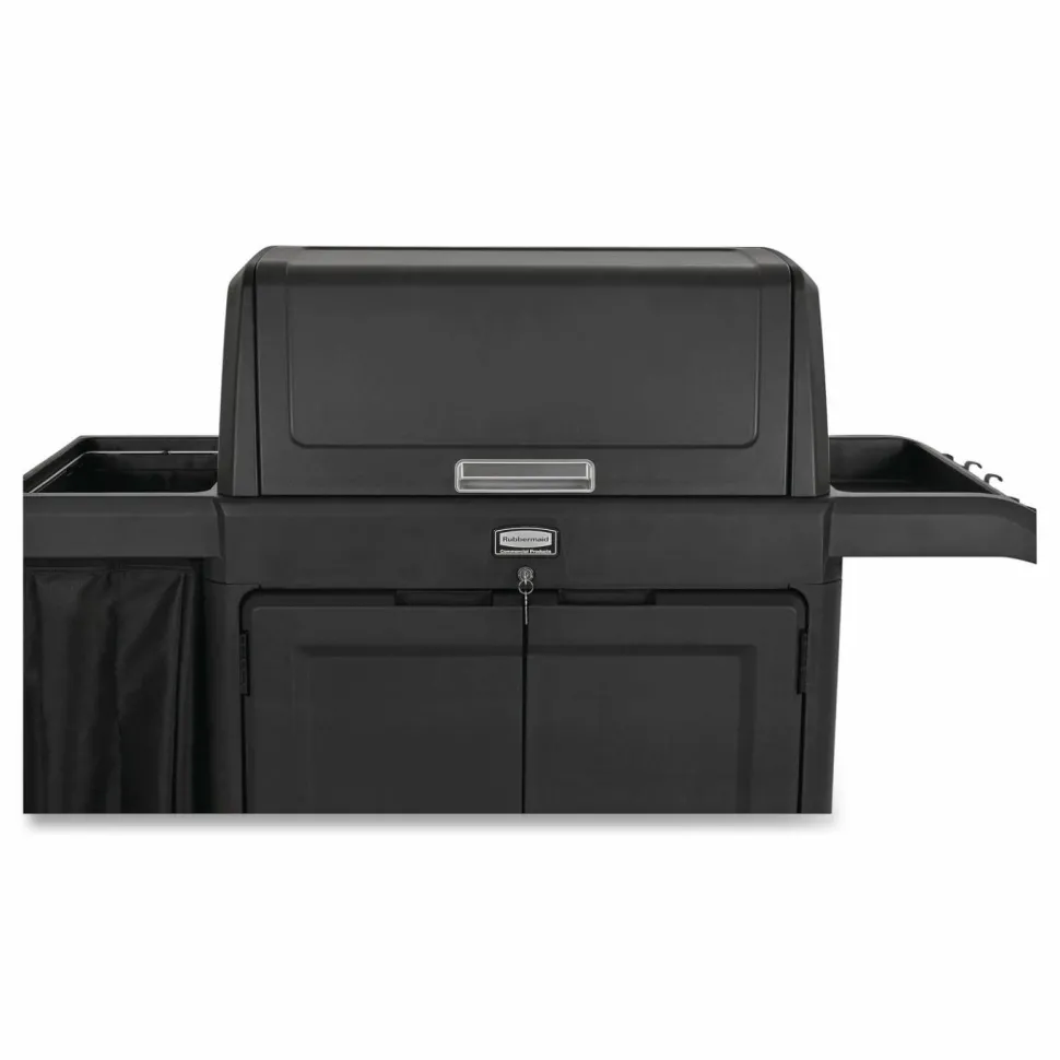 Rubbermaid Commercial Locking Security Hood for Housekeeping Carts, Plastic, Black