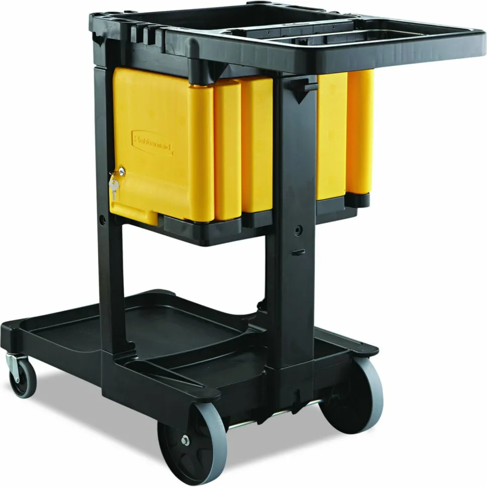 Rubbermaid Commercial Locking Cabinet, For Rubbermaid Commercial Cleaning Carts, Yellow
