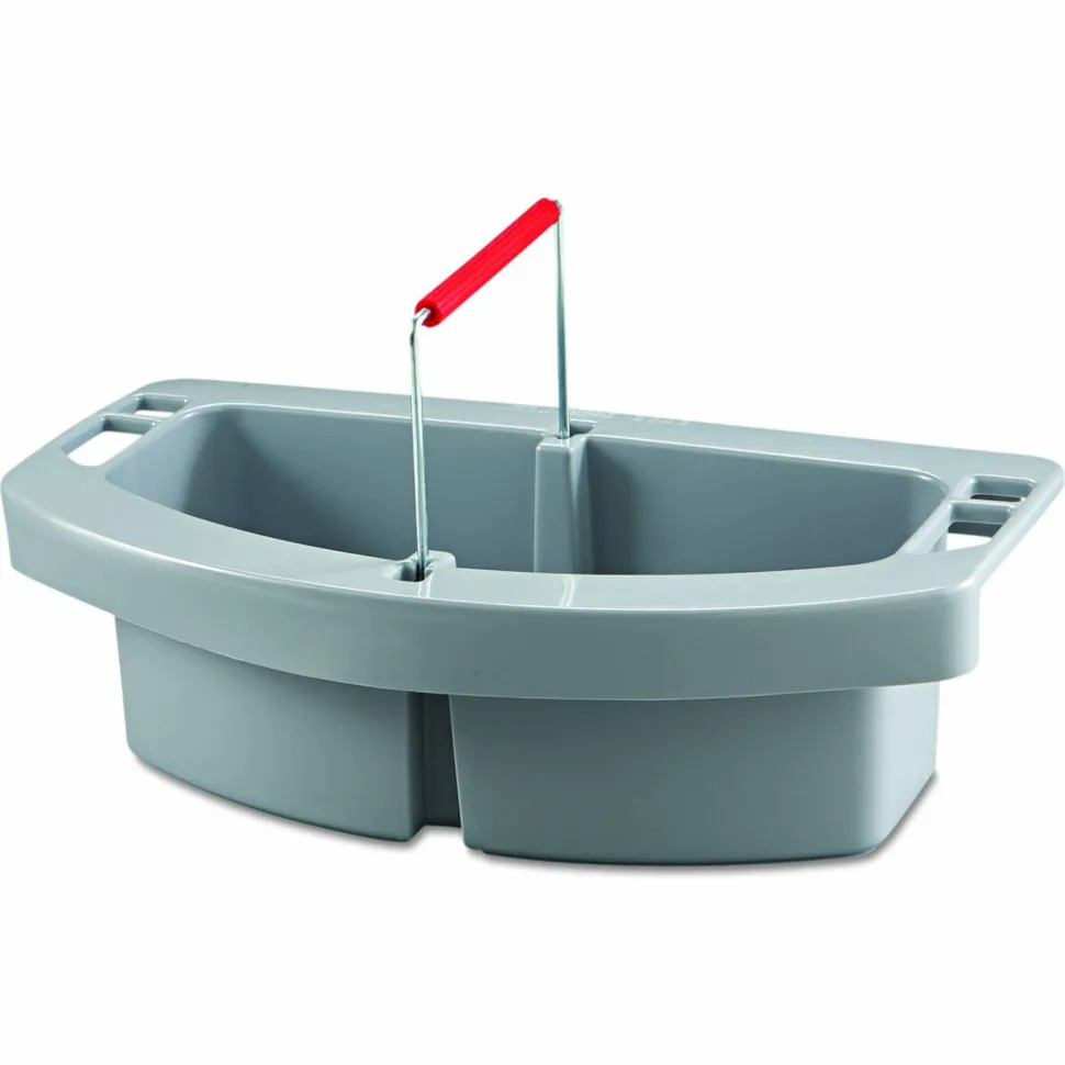 Rubbermaid Commercial Maid Caddy, Two Compartments, 16 x 9 x 5, Gray