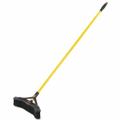 Rubbermaid Commercial Maximizer Push-to-Center Broom, 18 x 58.13, Polyproylene Bristles, Steel Handle, Yellow/Black