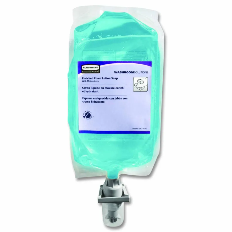 Rubbermaid Commercial Moisturizing Foam Soap Dispenser Refill, Light Citrus Scent, 37.2 Oz, Blue, Carton Of 4