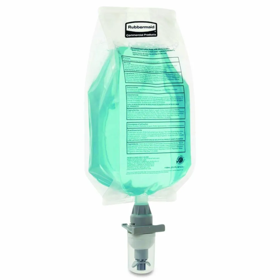 Rubbermaid Commercial Moisturizing Foam Soap Dispenser Refill, Light Citrus Scent, 37.2 Oz, Blue, Carton Of 4