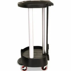 Rubbermaid Commercial Premium Step-On Linen Hamper, 30 gal, 20.38w x 22.25d x 37.88h, Aluminum/Plastic, Black