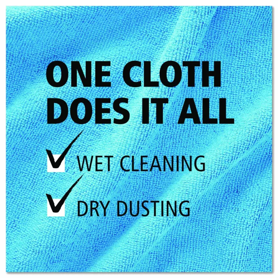 Rubbermaid Commercial Products HYGEN r-40 Recycled Microfiber Cloth, 12" X 12", Blue, 24-Pack