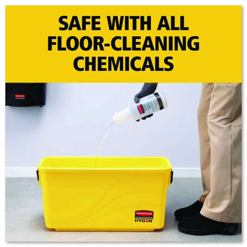 Rubbermaid Commercial Products HYGEN Microfiber Damp Mop Pad Charging Bucket, Yellow