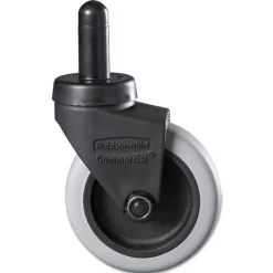 Rubbermaid Commercial Replacement Bayonet-Stem Swivel Casters, Grip Ring Stem, 3