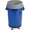 Rubbermaid Commercial Round BRUTE Funnel Top Receptacle, For 32-Gallon Containers, 22.38" Diameter x 5h, Gray