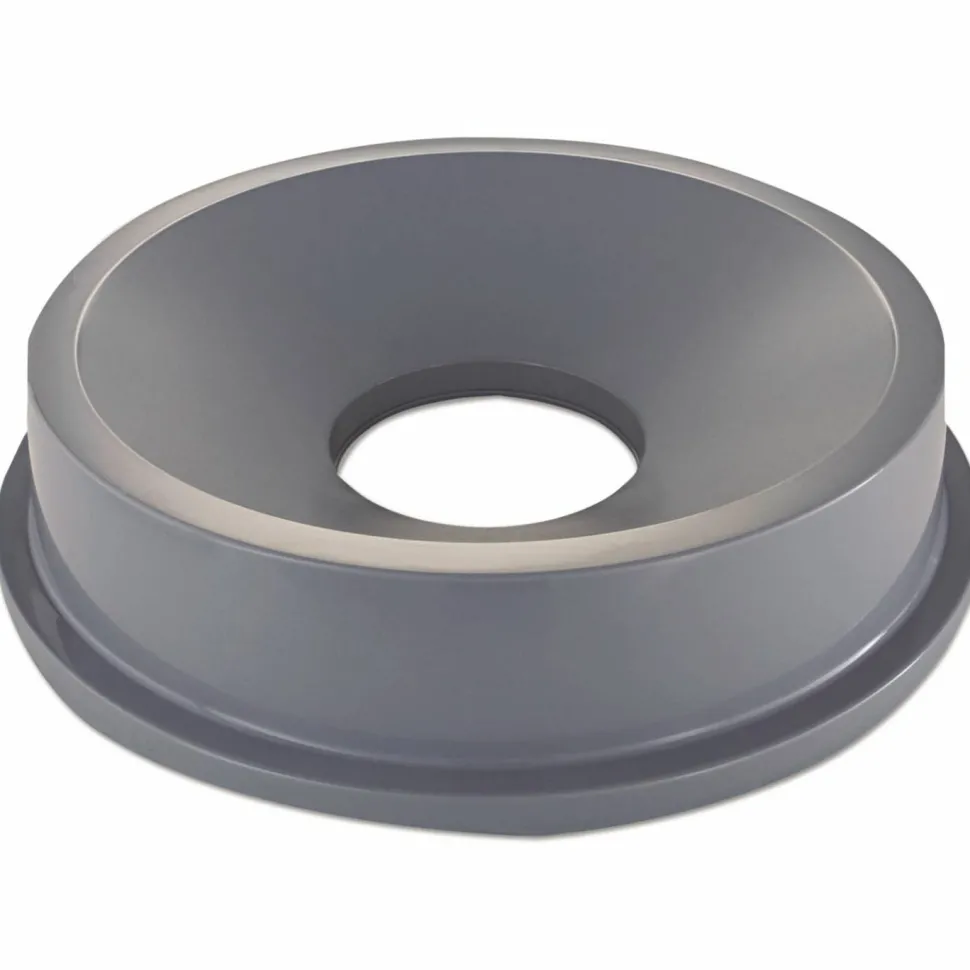 Rubbermaid Commercial Round BRUTE Funnel Top Receptacle, For 32-Gallon Containers, 22.38" Diameter x 5h, Gray