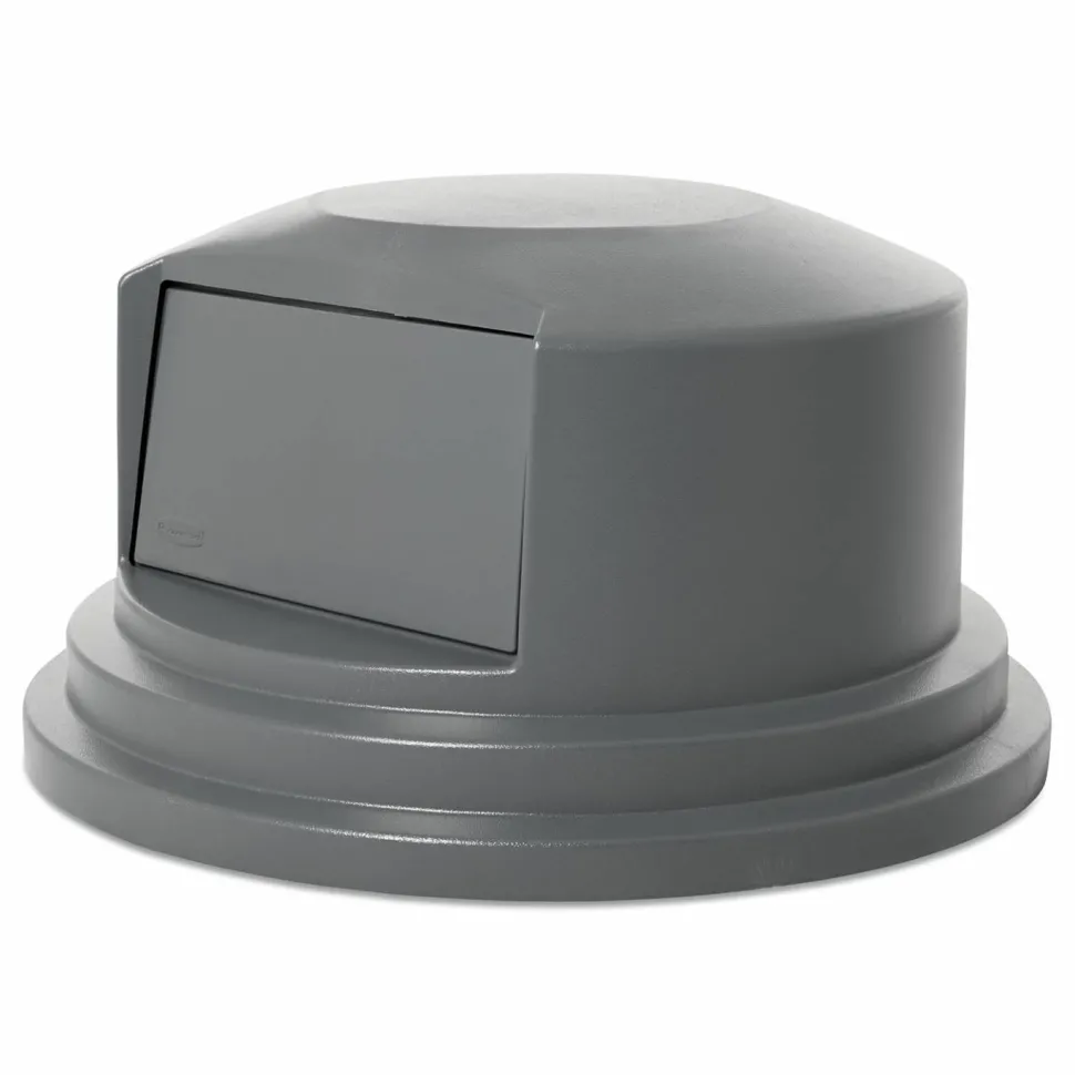 Rubbermaid Commercial Round BRUTE Dome Top Lid for 55 gal Waste Containers, 27.25" Diameter, Gray