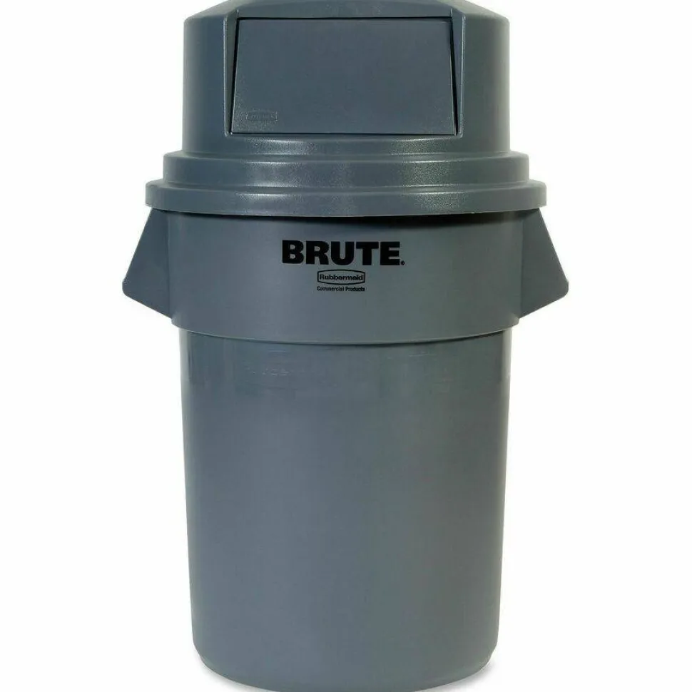 Rubbermaid Commercial Round BRUTE Dome Top Lid for 55 gal Waste Containers, 27.25" Diameter, Gray