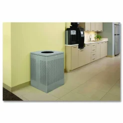Rubbermaid Commercial Silhouettes 20G Waste Container - 20 gal Capacity - Square - Perforated, Fire-Safe, Durable - SC18EPLSM