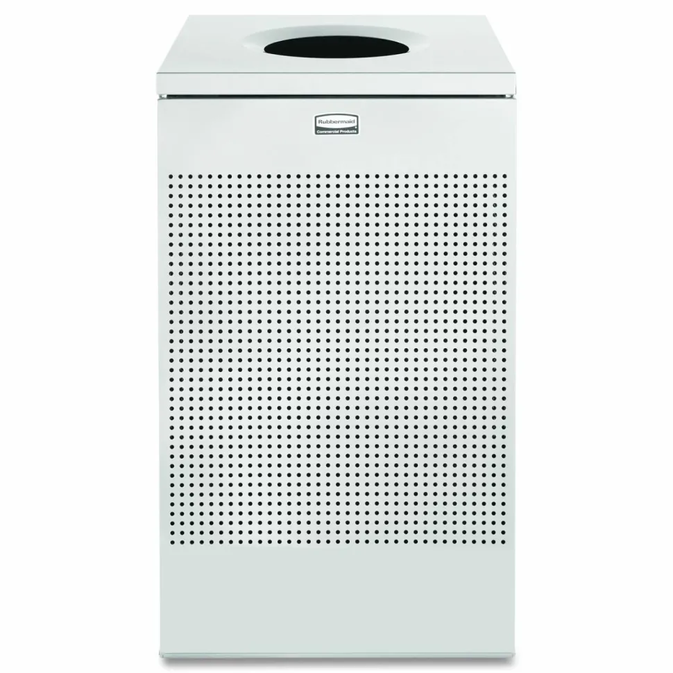 Rubbermaid Commercial Silhouettes 20G Waste Container - 20 gal Capacity - Square - Perforated, Fire-Safe, Durable - SC18EPLSM