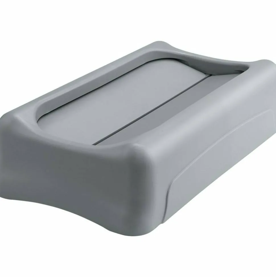 Rubbermaid Commercial Slim Jim Container Swing Lid - Rectangular - Plastic - Gray - 1 Each