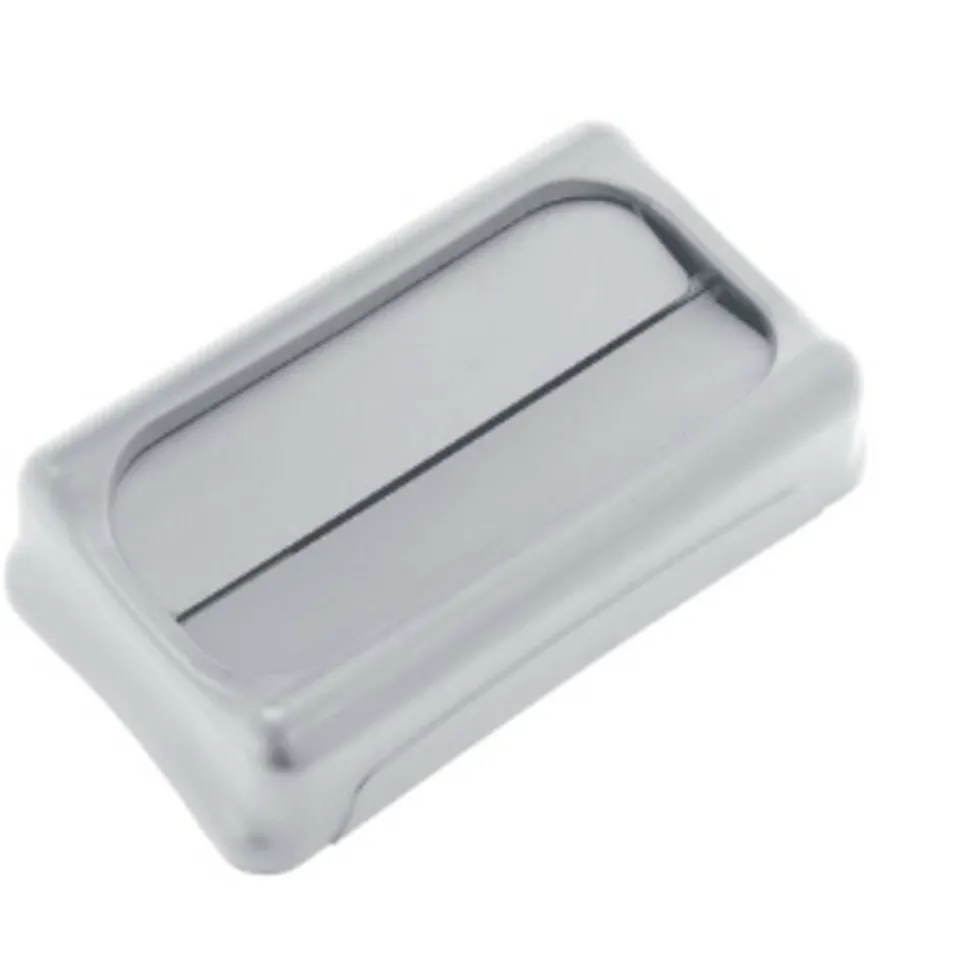 Rubbermaid Commercial Slim Jim Container Swing Lid - Rectangular - Plastic - Gray - 1 Each
