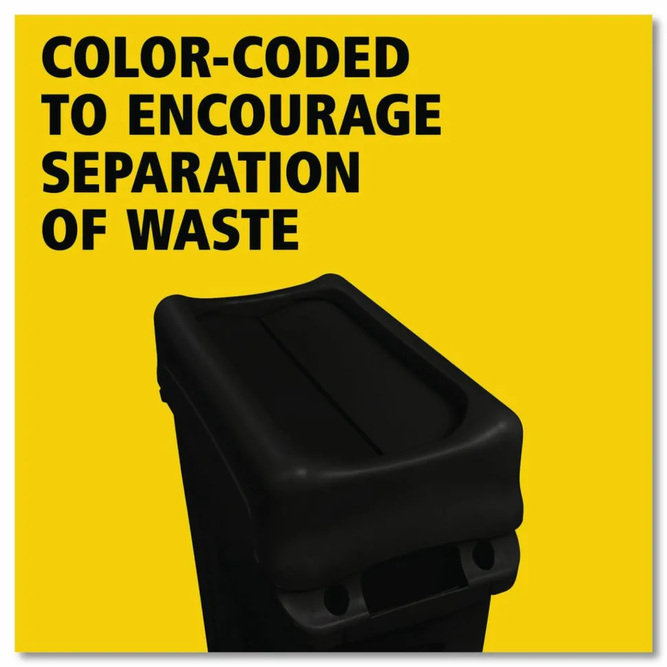 Rubbermaid Commercial Slim Jim Swing Lid, Black