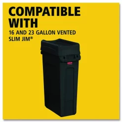 Rubbermaid Commercial Slim Jim Swing Lid, Black