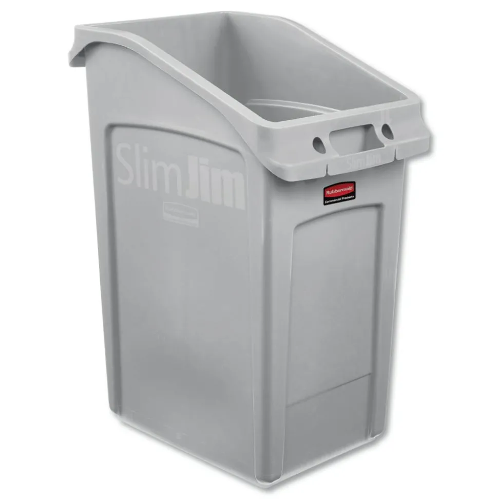 Rubbermaid Commercial Slim Jim Under-Counter Container, 23 gal, Polyethylene, Gray