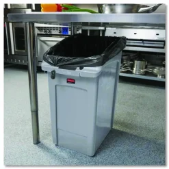 Rubbermaid Commercial Slim Jim Under-Counter Container, 23 gal, Polyethylene, Gray