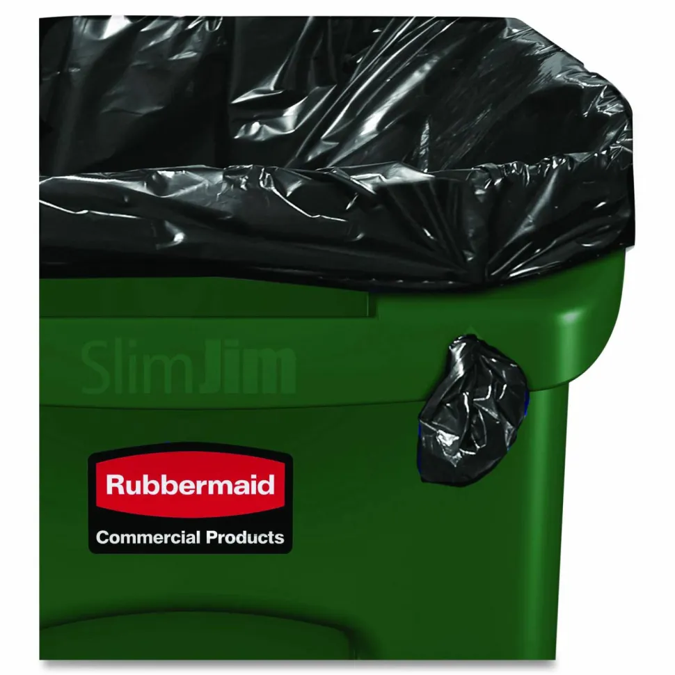 Rubbermaid Commercial Slim Jim Waste Receptacle, 23 Gallons, Green