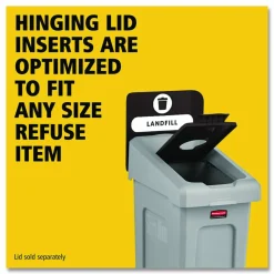 Rubbermaid Commercial Slim Jim Recycling Station 1-Stream Landfill, 23 Gal