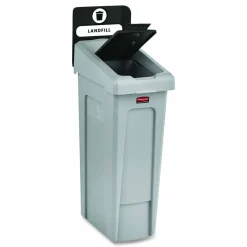 Rubbermaid Commercial Slim Jim Recycling Station 1-Stream Landfill, 23 Gal