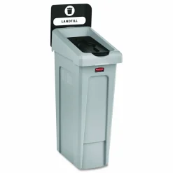 Rubbermaid Commercial Slim Jim Recycling Station 1-Stream Landfill, 23 Gal